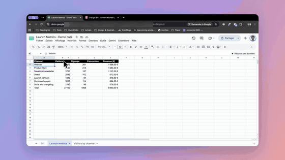 The same recording exported from CrazyCap with automatic zoom and a smooth cursor