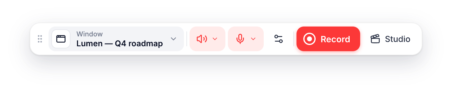 CrazyCap recorder toolbar